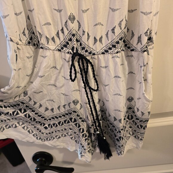 LASCANA FOR VENUS WOMENS CASUAL ROMPER SHORTS Small S Navy White Herringbone - Picture 7 of 13